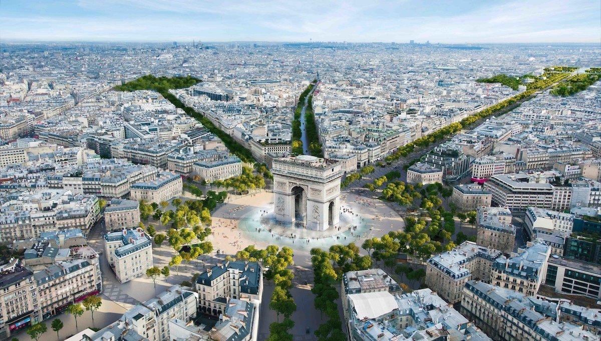 Ilustração do futuro projeto de jardim urbano linear em Paris / 