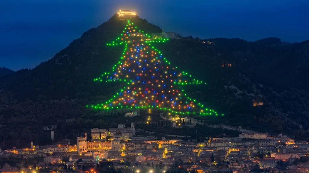 árvore de natal Gubbio, na Úmbria