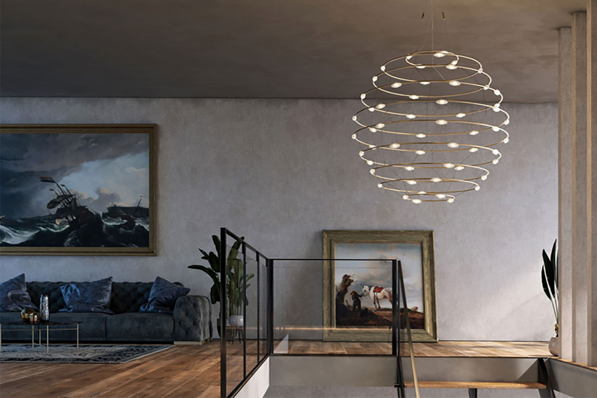 Petis Bijoux é a representação do infinito e da perfeição, idealizados em uma forma esférica. O pendente tem design simples mas desponta com seu acabamento extraordinário. Como uma pequena galáxia de LEDs e bronze, a luminária é de Catellani & Smith.