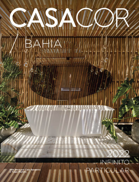 Capa do Anuário da CASACOR Bahia 2022. Ambiente: SPA Deca, por Caio Bandeira e Tiago Martins.