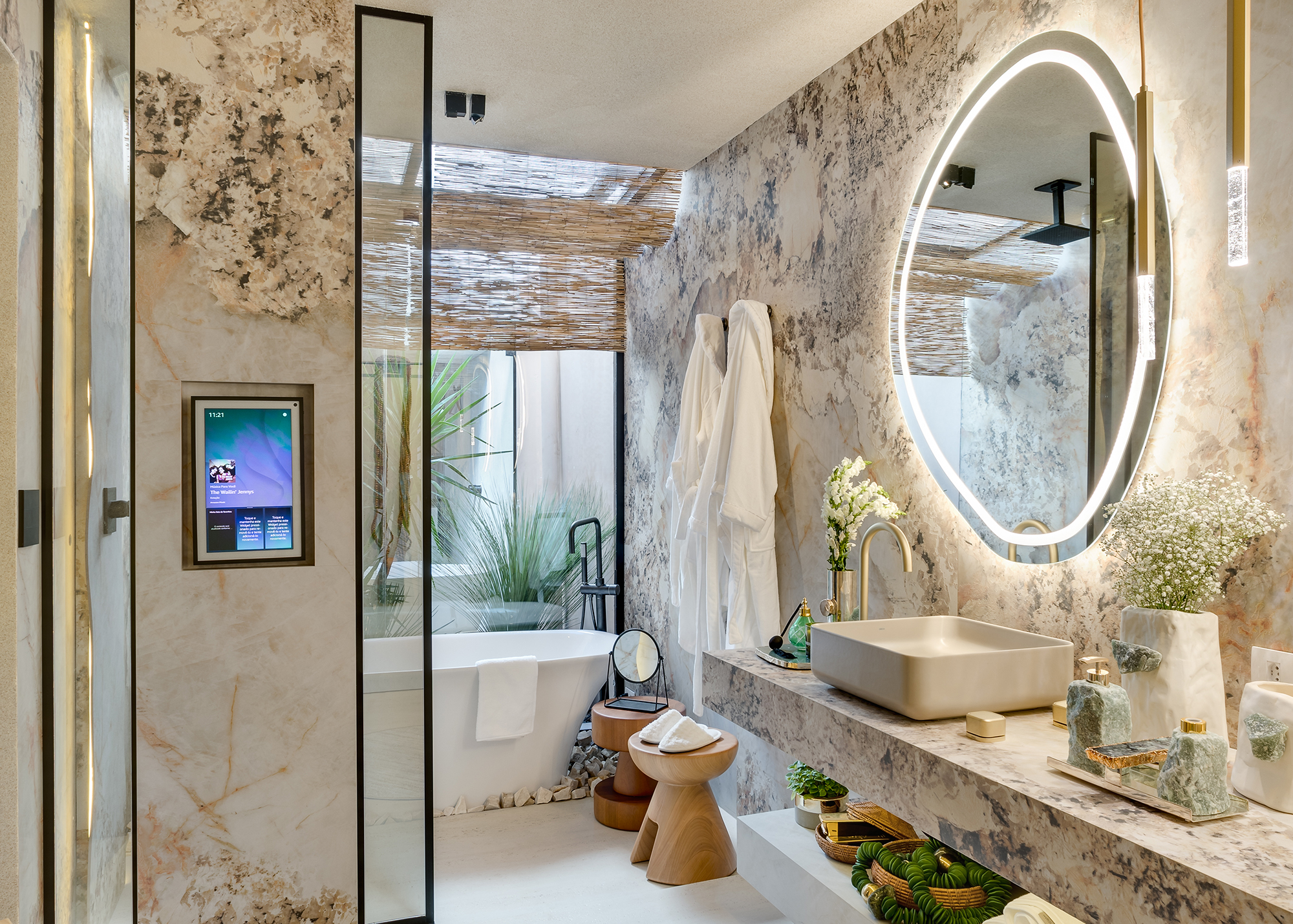 Projeto "Sala de Banho do Casal", de Diego Miranda e Zeh Pantarolli, é vencedor na categoria Destaque Banheiros.
