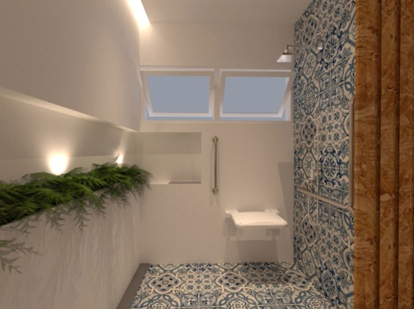 1º lugar categoria Design de Interiores - Banheiro Home Care por Natalia Lacerda Prado