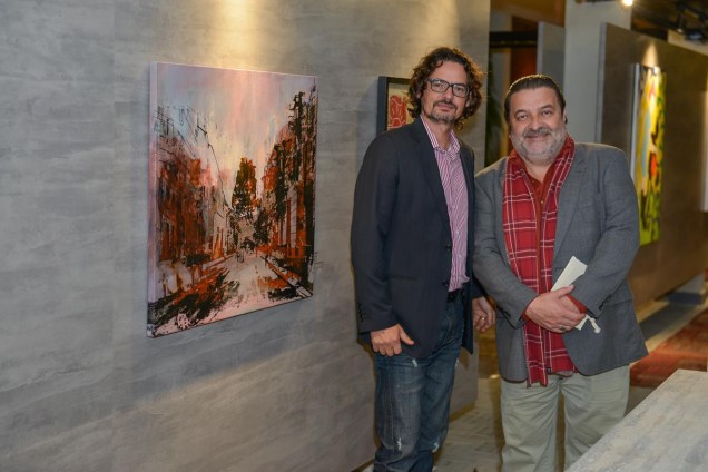 Escultor Emanuel Vasco Nunes e curador de arte Cézar Prestes