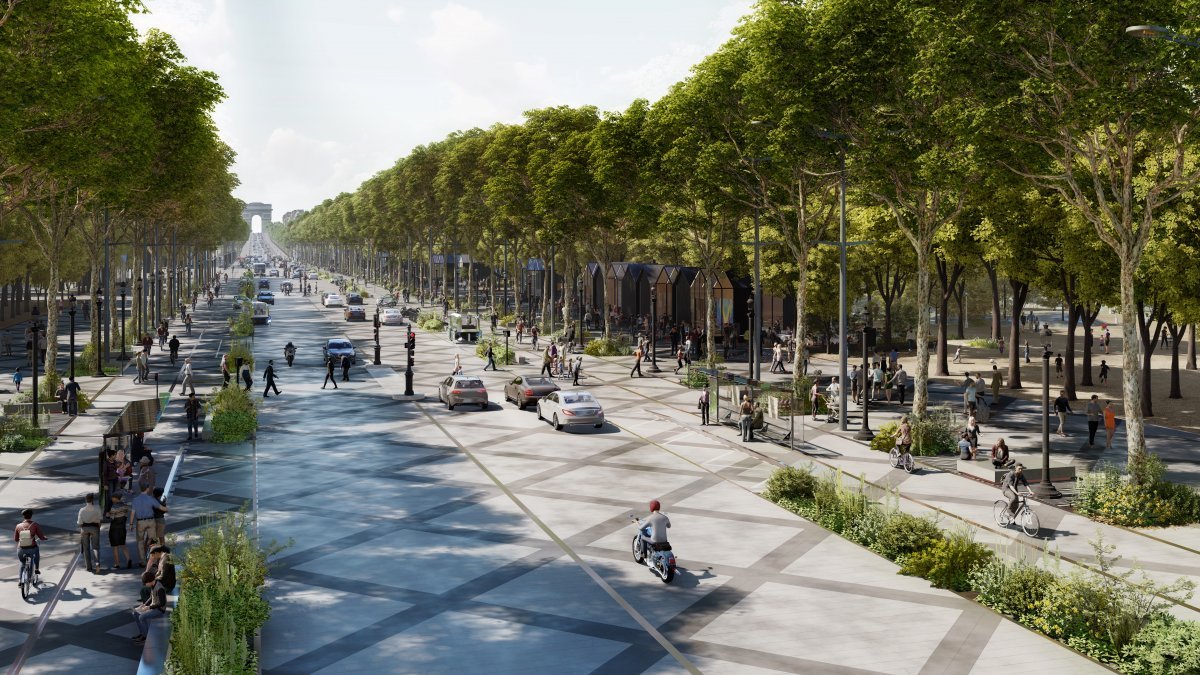 Ilustração do futuro projeto de jardim urbano linear em Paris.