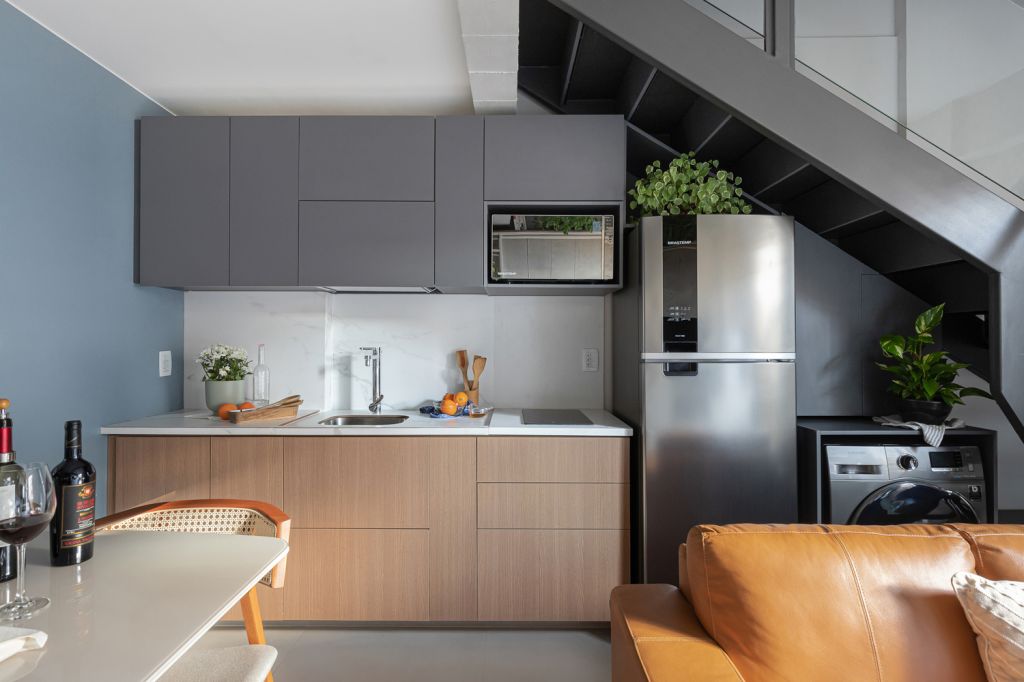 Cozinha; apartamento pequeno; design; decoração; espaço pequeno