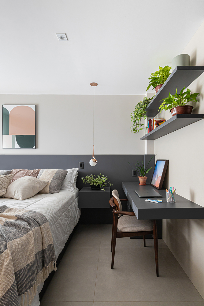 Quarto; apartamento pequeno; design; decoração; espaço pequeno