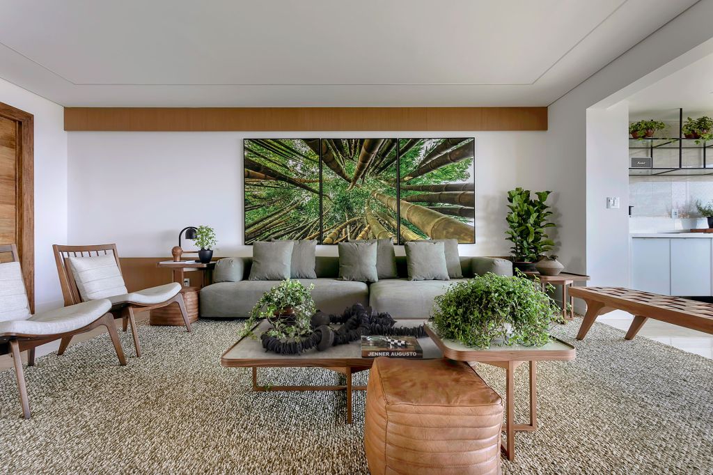 apartamento bambu jessica araújo casacor clean decoração interiores casa sofá quadro poltrona tapete