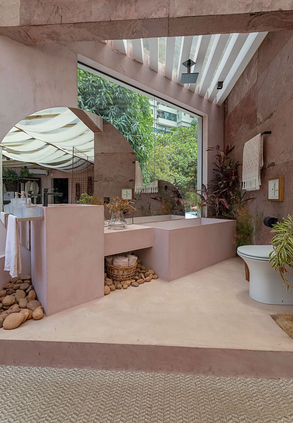 banheiro monocromatico jessica araujo casacor bahia 2019 colorido