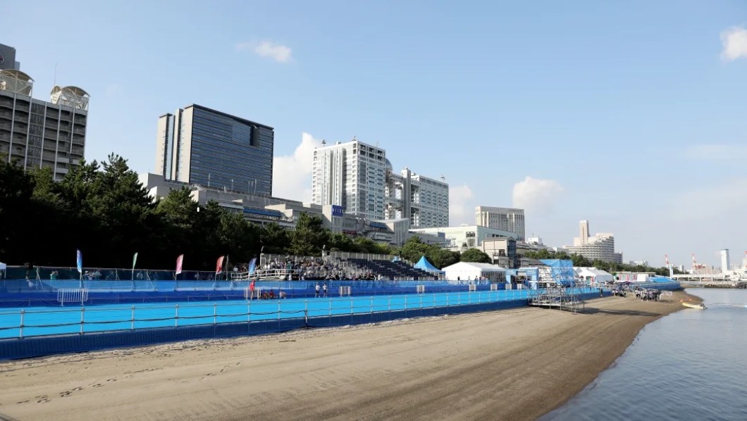 O Odaiba Marine Park sedia as competições de triatlo e maratona aquática durante os jogos de Tokyo 2020.