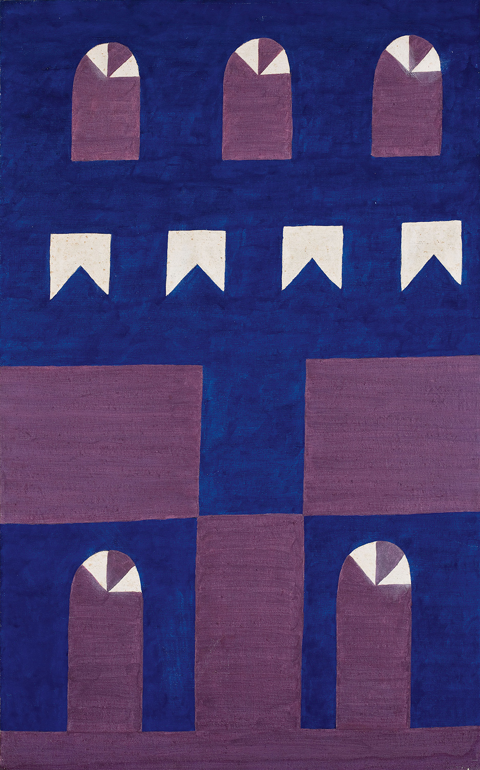 Alfredo Volpi, Fachada com bandeiras, 1959, Têmpera sobre tela, 115,5 x 72 cm, Acervo MASP, doação Ernst Wolf, 1990.