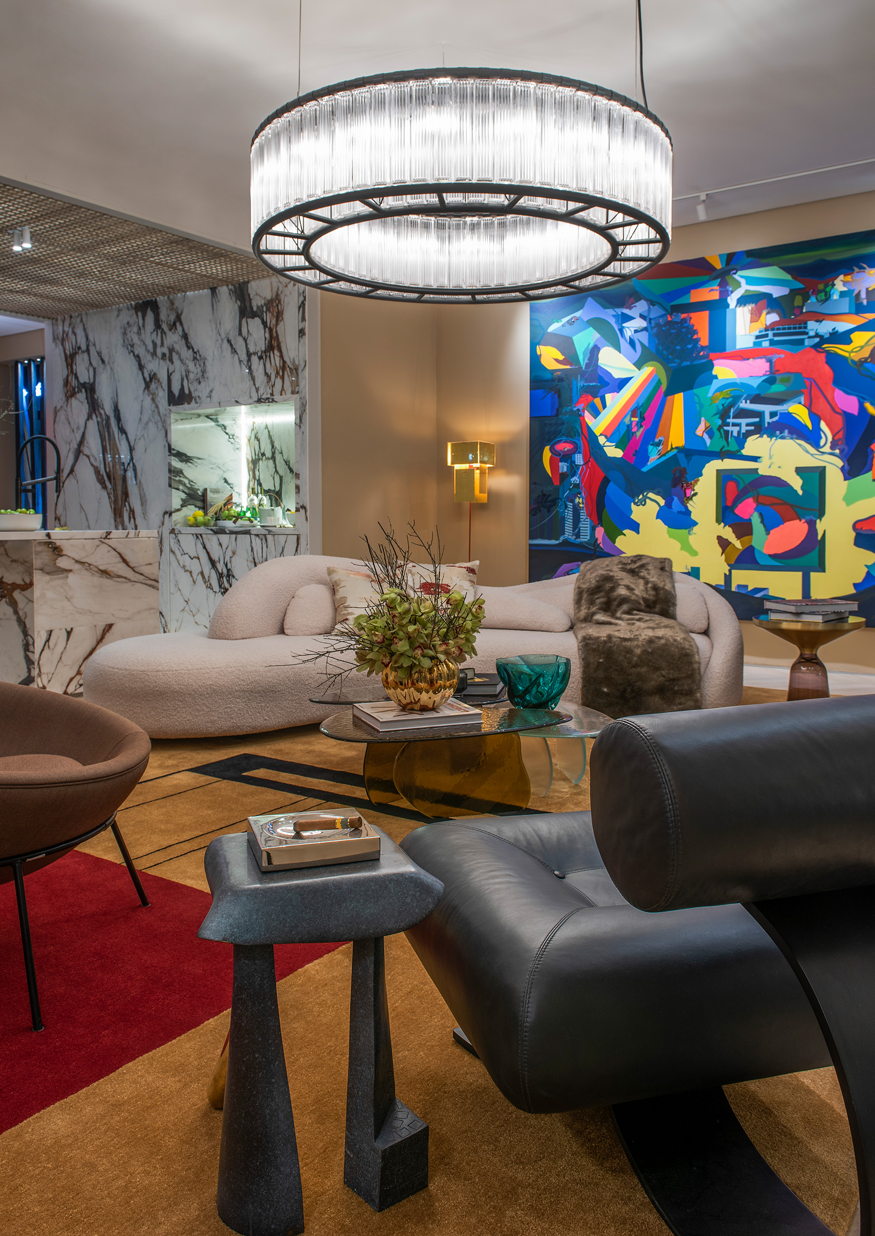 murilo lomas arquitetura living art casacor sp 2022 decoracao design mostras sala estar lustre sofa