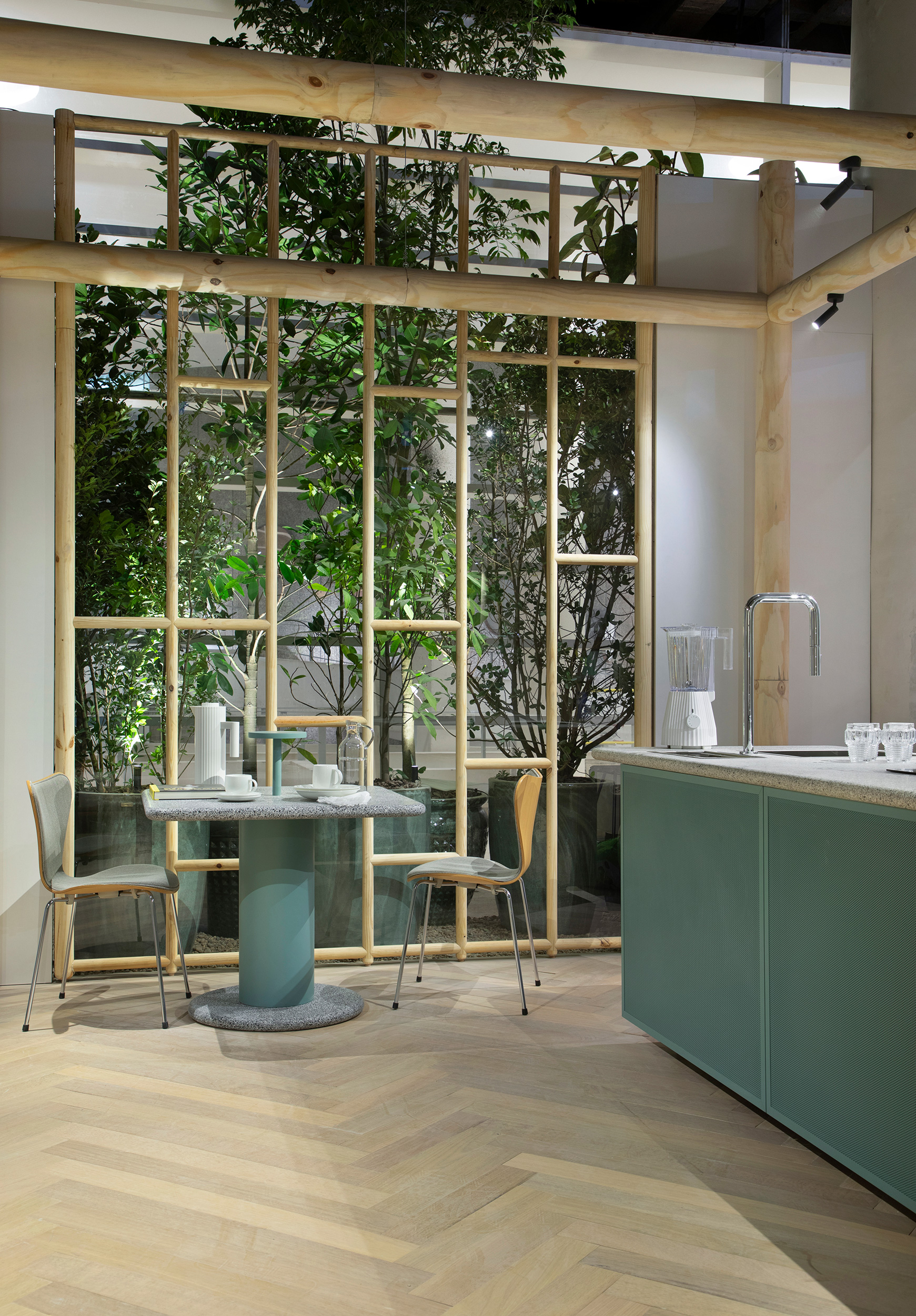 tufi mousse arquitetura studio alfi casacor sao paulo 2022 decor mostra decoracao sala de jantar cadeira mesa bancada verde