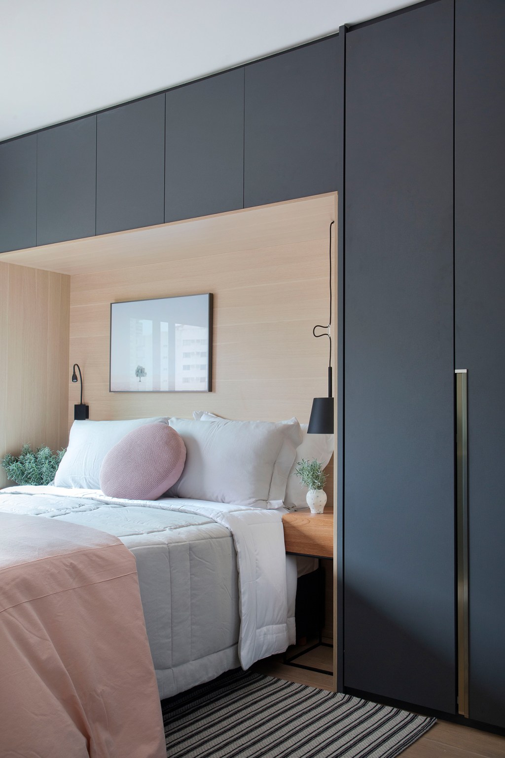 apartamento up3 arquitetura escandinavo industrial quarto cama marcenaria