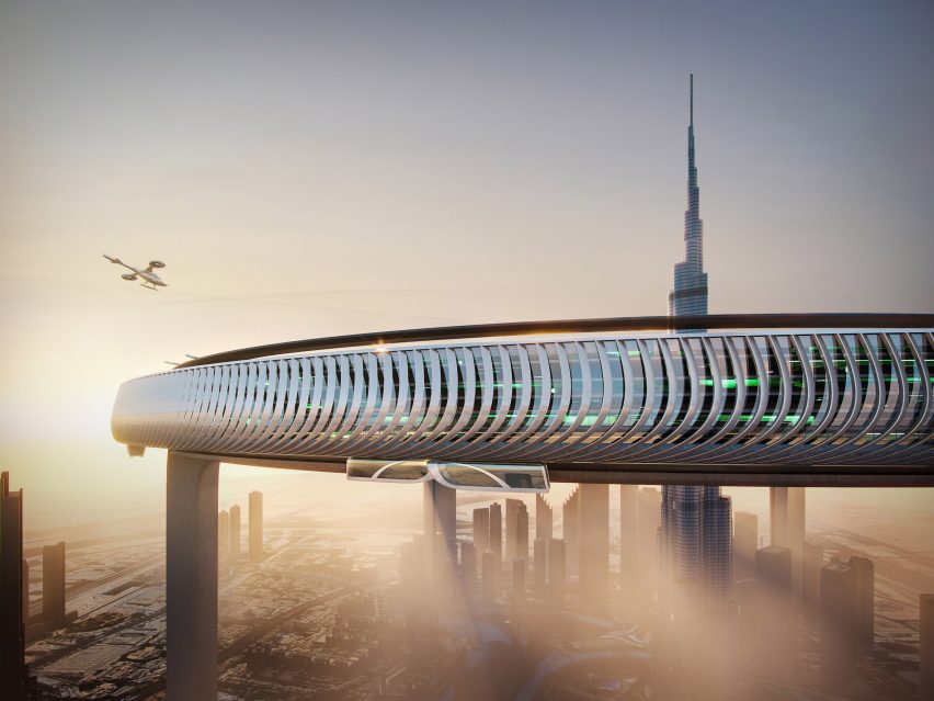 Estrutura arredondada em torno do Burj Khalifa