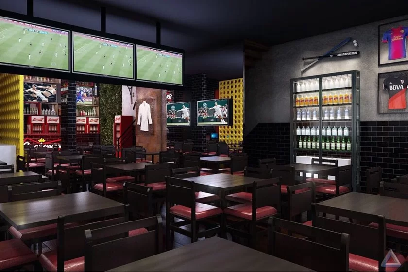 Buddy Bar, bar de futebol, bar decoração futebol