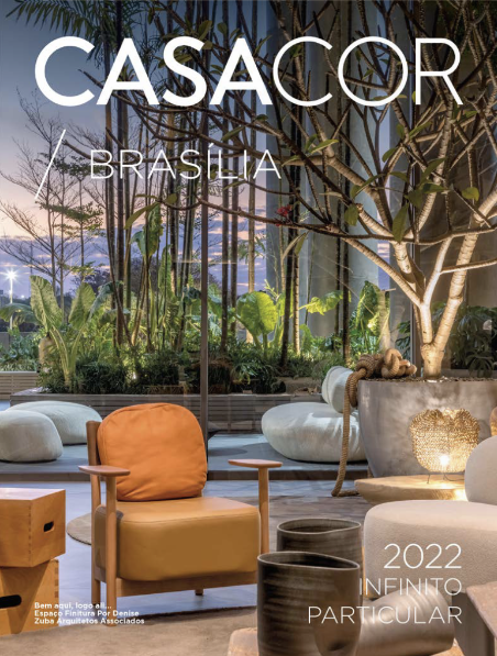 Capa do Anuário da CASACOR Brasília 2022. Ambiente: Bem aqui, logo ali… Espaço Finitura, por Denise Zuba Arquitetos Associados.