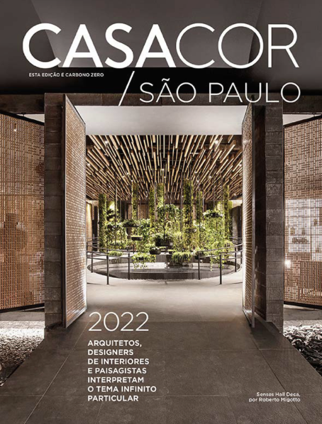 Capa do Anuário da CASACOR São Paulo 2022. Ambiente: Senses Hall Deca, por Roberto Migotto.