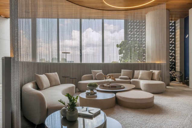 Alf Arquitetura (André Alf e Marina Lage) - Lounge Dux BRB. Projeto da CASACOR Brasília 2023.