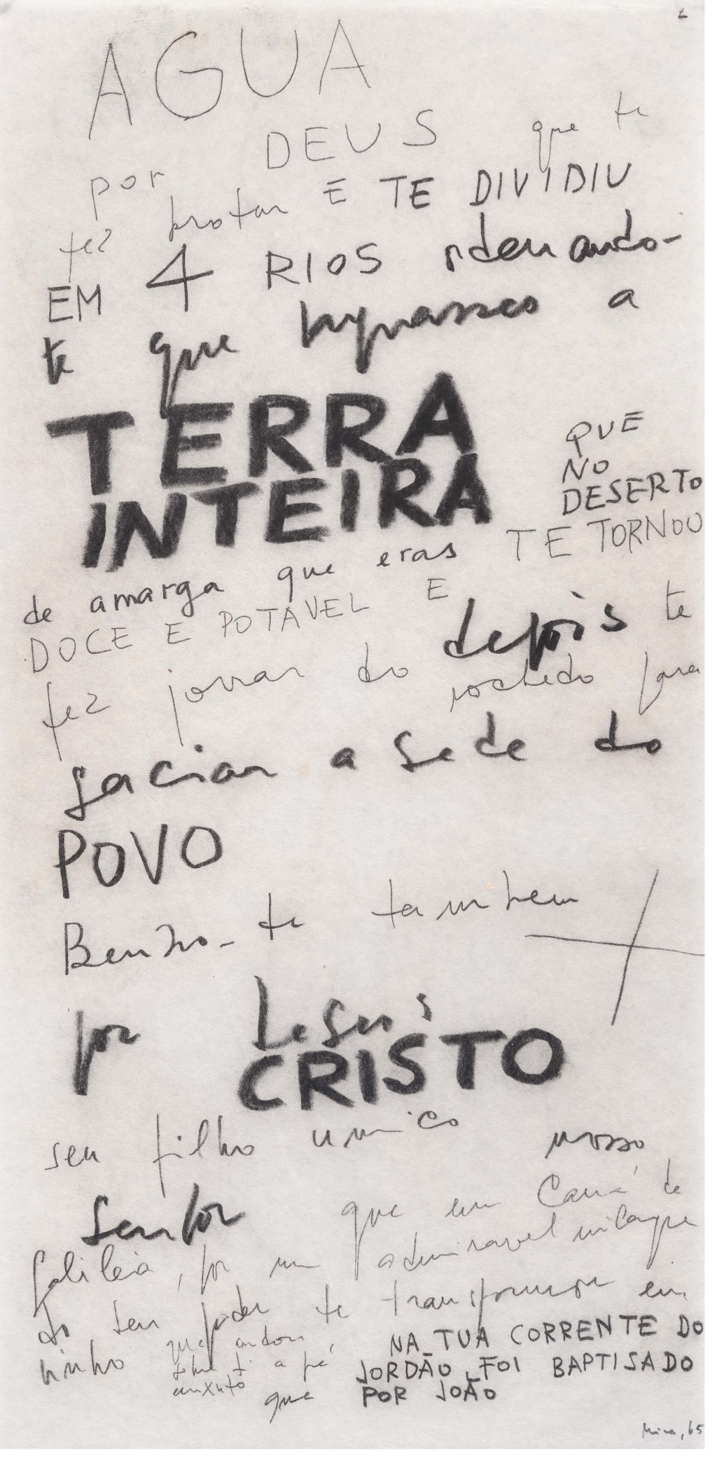 Mira Schendel_Sem título [da série Monotipias], 1965 monotipia sobre papel de arroz, 47,2 x 23 cm Fotógrafo_ Sergio Guerini