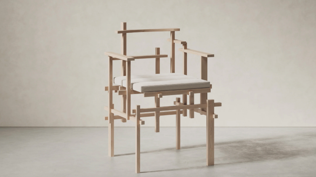 Cadeira Migumi por Kengo Kuma.