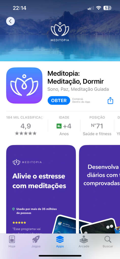 App de meditação Meditopia