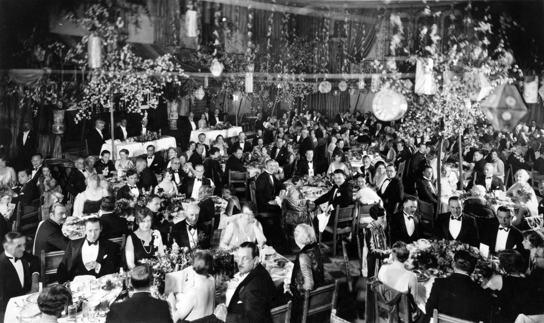 Primeira cerimônia do Oscar que aconteceu em 1929 no Hollywood Roosevelt Hotel, LA