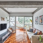 Apartamento de 98 m² ganha décor contemporâneo com toques de brutalismo